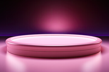 pastel color platform display for show product on white space background Generative ai