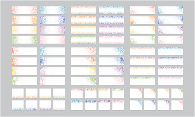 六角形テクスチャのバナー・見出し・タイトル・フレーム／ベクター