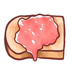 Bread with strawberry jam