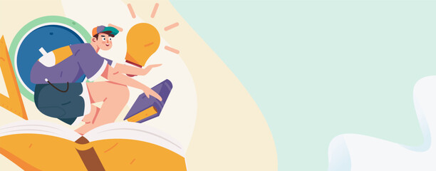 Education learning people flat vector concept hand drawn illustration
