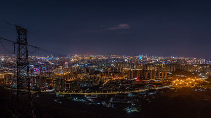 Fototapeta na wymiar City night view, Fuzhou, China