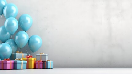 Obraz na płótnie Canvas birthday cake with balloons