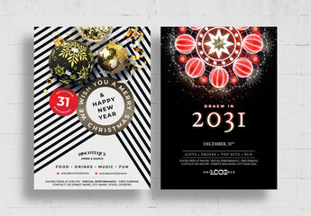 NYE New Years Eve Flyer Poster Layouts