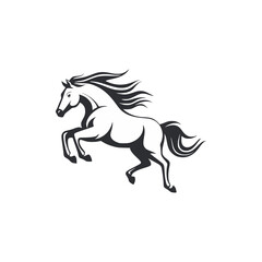Obraz na płótnie Canvas simple wild horse animal lineart farm logo vector illustration template design