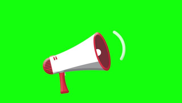 loudspeaker, loudspeaker toa greenscreen announcement notification animation