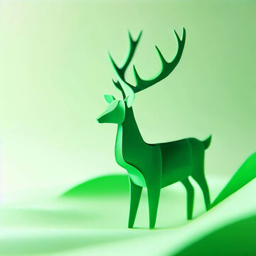 Deer paper green nature
