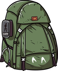 Fototapeta premium Backpack for hiking mountain . Generative AI