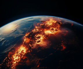 Conflagration Chronicles: Fires Raging on Earth from Space, Generative AI