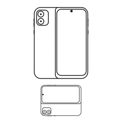 5G smart phone vector line art design 