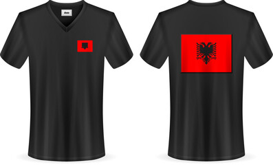 T-shirt with Albania flag