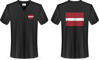 T-shirt with Latvia flag