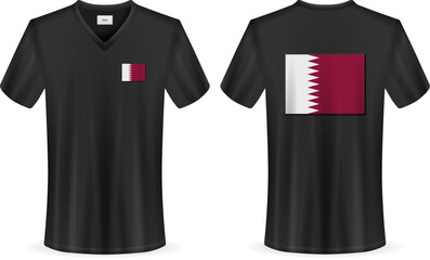 T-shirt with Qatar flag