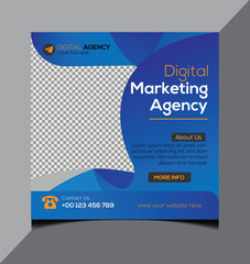 Free vector digital marketing agency social media post and corporate web banner design