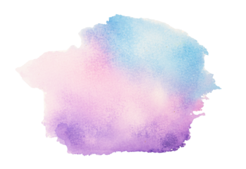 Pink and blue watercolor stains with hand painted on paper texture background