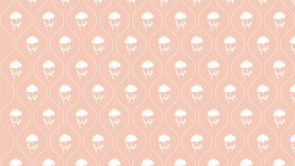 Ikat floral paisley embroidery on pink background.Ikat ethnic oriental seamless pattern traditional.Aztec style abstract vector illustration.design for texture,fabric,clothing,wrapping,decoration.