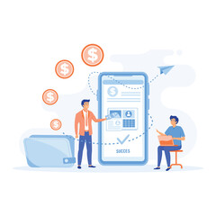mobile banking concepts. Money transfer, cashback, digital wallet app, online transactions, flat vector modern illustration