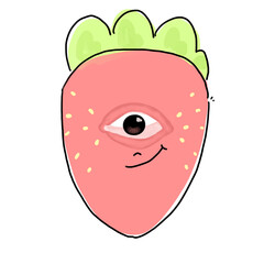 Funny weird strawberry