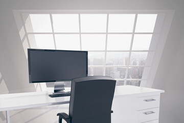 Digital png illustration of office desk on transparent background