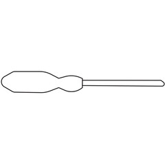 Digital png illustration of screwdriver symbol on transparent background