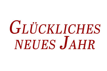Digital png illustration of gluckliches neues jahr text on transparent background
