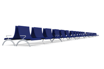 Digital png illustration of seats in waiting room on transparent background