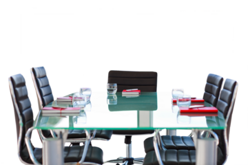 Digital png illustration of meeting room in office on transparent background
