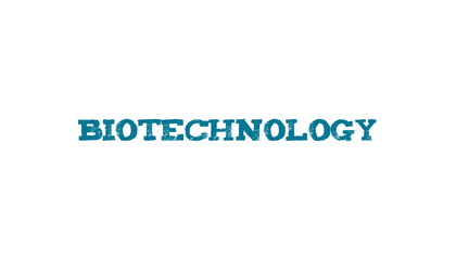 Digital png illustration of biotechnology text on transparent background