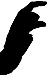 Digital png illustration of silhouette of hand on transparent background
