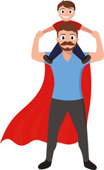Digital png illustration of father and son on transparent background