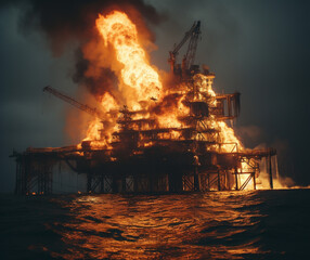 Environmental Emergency Response: Offshore Oil Rig Fire, Generative AI