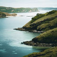 Fototapeta premium view of the coast of the atlantic ocean