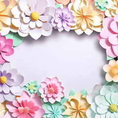 Fototapeta premium Paper flower art, spring invitation