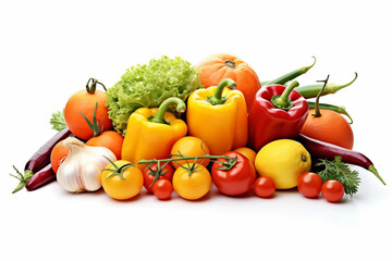 Vegetables on a white background