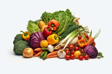 Vegetables on a white background