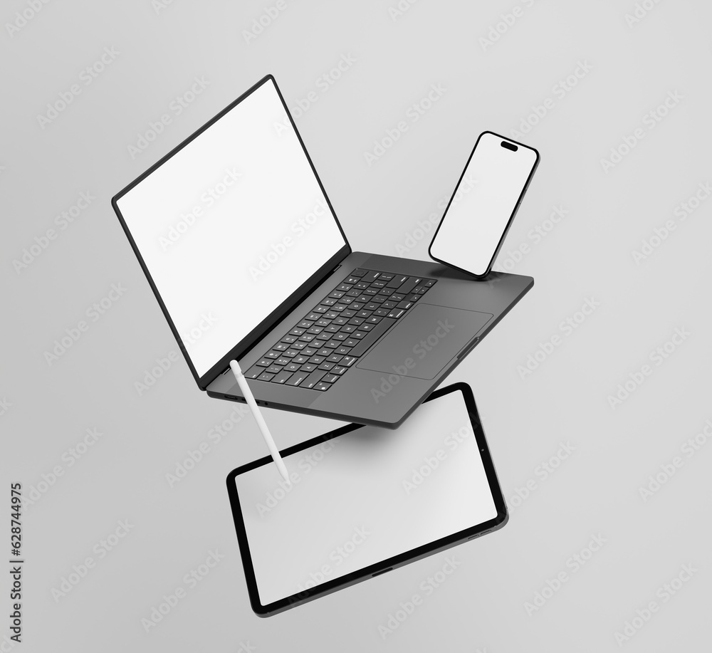 Canvas Prints responsive web design and website mockup, devices mock up, smartphone desktop tablet laptop template