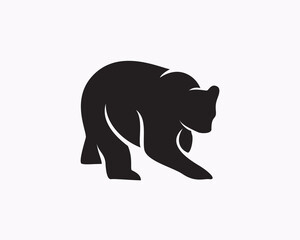 black white silhouette bear logo symbol design template illustration inspiration