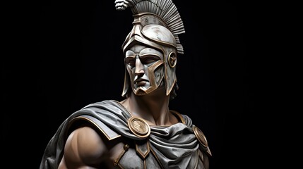 Fototapeta premium An imposing Roman statue, a vestige of ancient art and architecture. Generative AI
