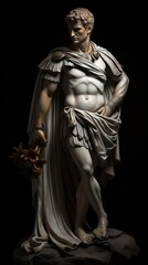 Fototapeta na wymiar An imposing Greek statue, testament to ancient Hellenic art and culture. Generative AI
