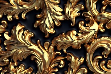 3D Render Intricate Baroque Unique Texture Background