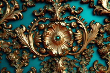 3D Render Intricate Baroque Unique Texture Background