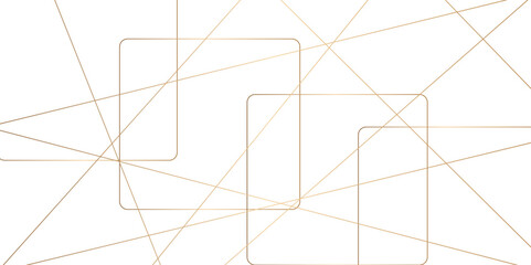 Abstract colorful golden and white geometric square and random lines with realistic line wave geometric square and triangle shape, Abstract golden lines pattern texture business background.