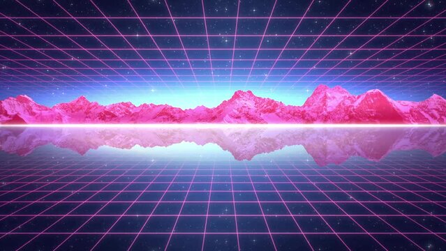 80s retro futuristic looped background