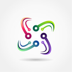 Fototapeta premium creative technology logo icon
