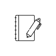 Notebook and pen icon