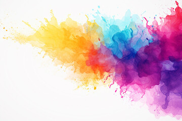 Colorful abstract watercolor splash painting