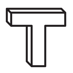 T outline icon