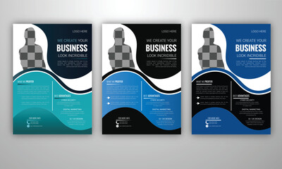 Flyer design template vector in A4 paper size, Modern and creative professional corporate business flyer