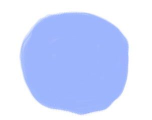 An isolated periwinkle circle text block with space for copy or logo against a blank background.