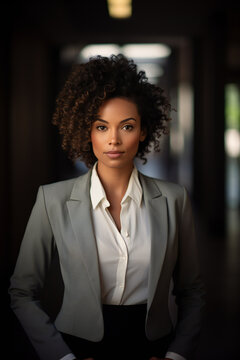 portrait of a black business woman, 30s