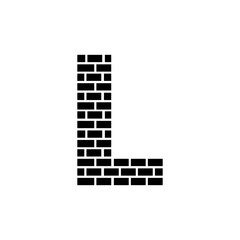 Letter L with Brick Wall logo vector design building company, Creative Initial letter and wall logo template